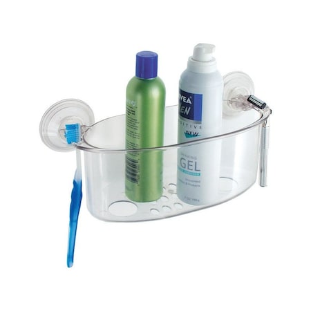 Interdesign iDesign Power Lock 5  H X 5 in. W X 10 in. L Clear Shower Basket 52420